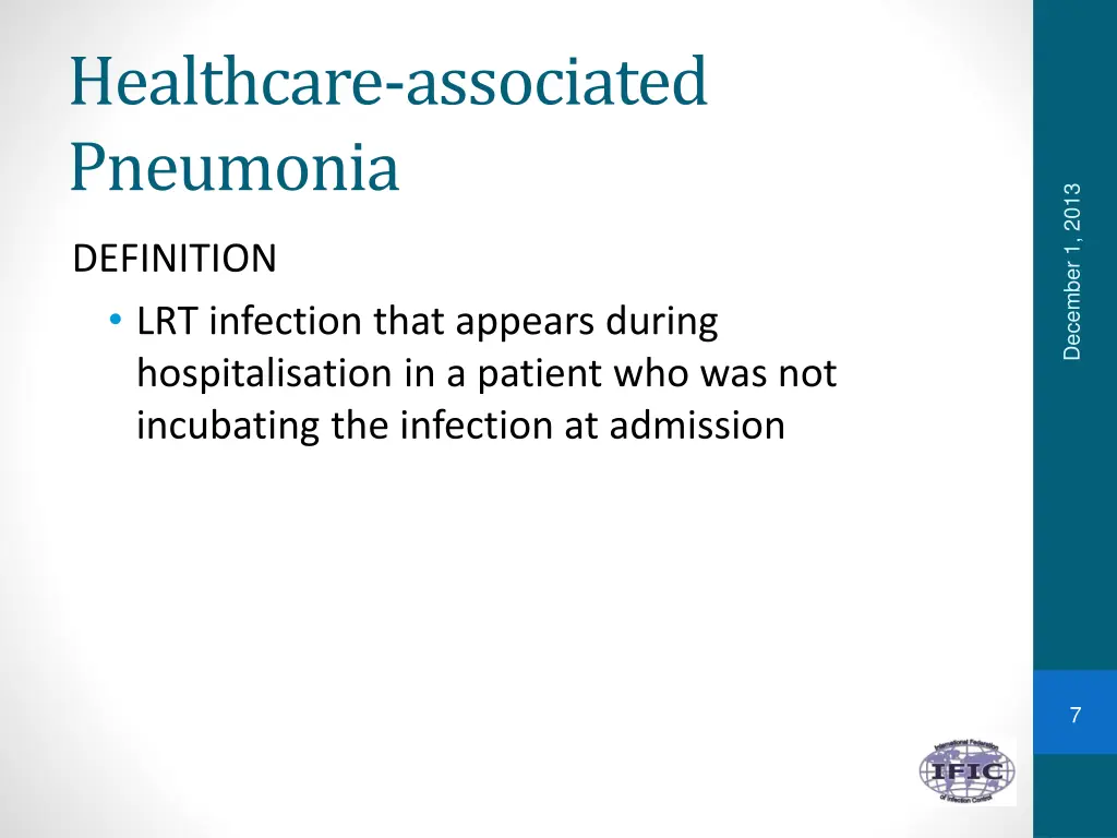 healthcare associated pneumonia