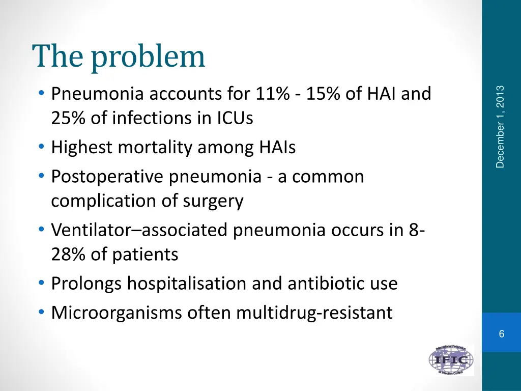 the problem pneumonia accounts