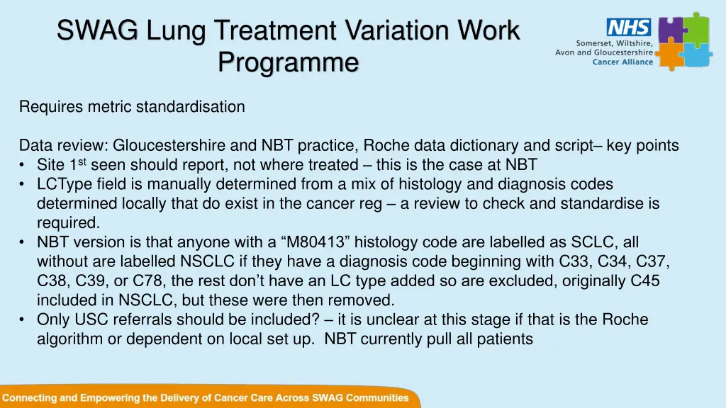 swag lung treatment variation work programme 3