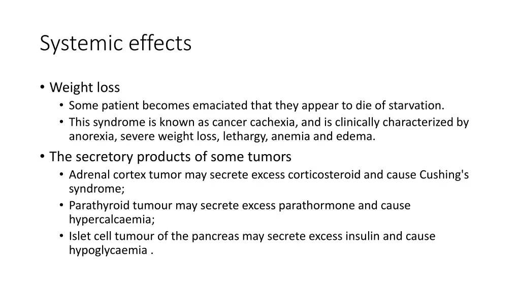 systemic effects
