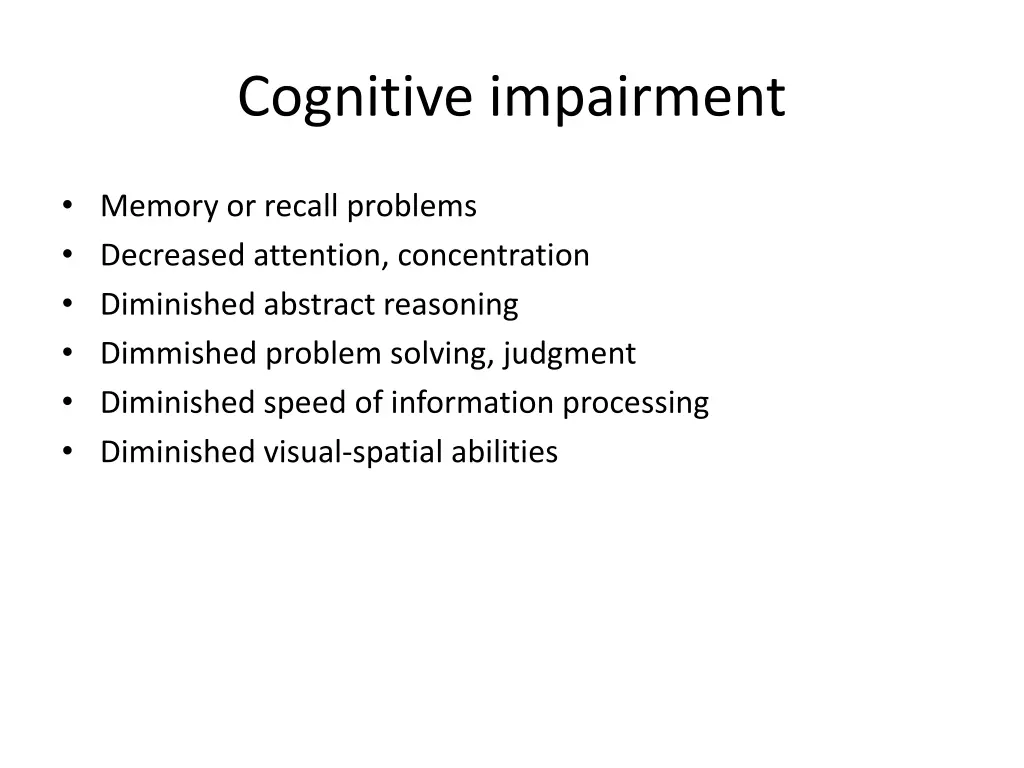 cognitive impairment