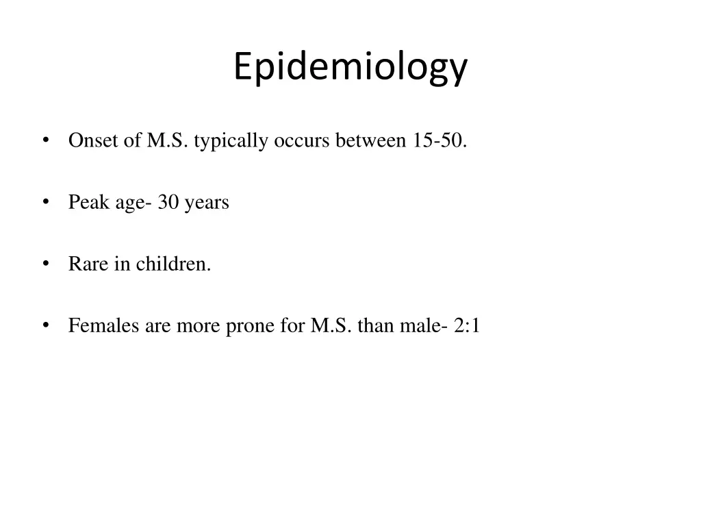 epidemiology
