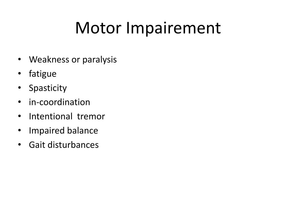 motor impairement