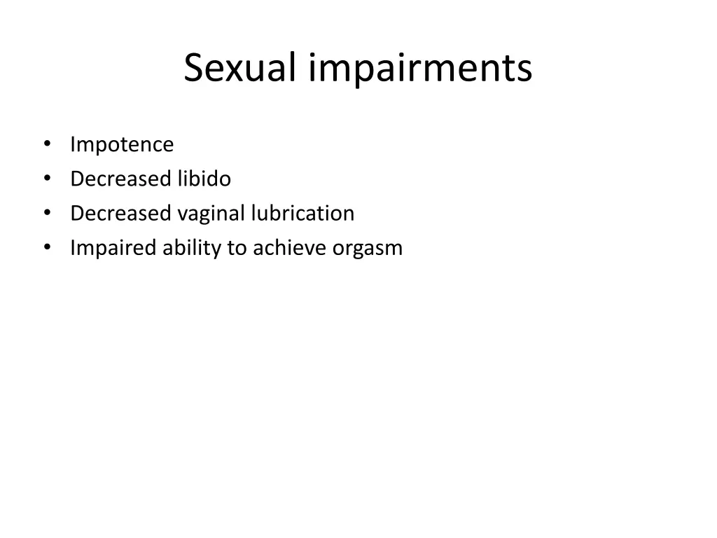 sexual impairments