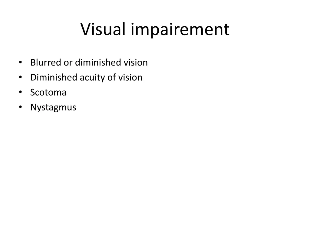 visual impairement
