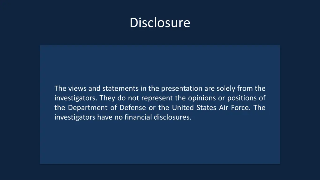 disclosure