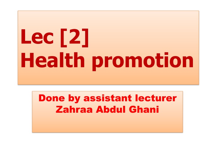 lec 2 health promotion