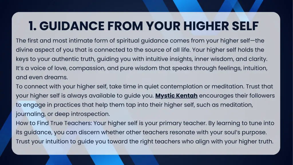 1 guidance from your higher self the first
