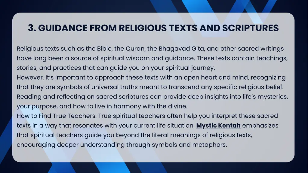 3 guidance from religious texts and scriptures