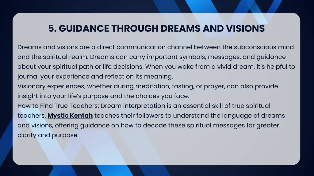 5 guidance through dreams and visions