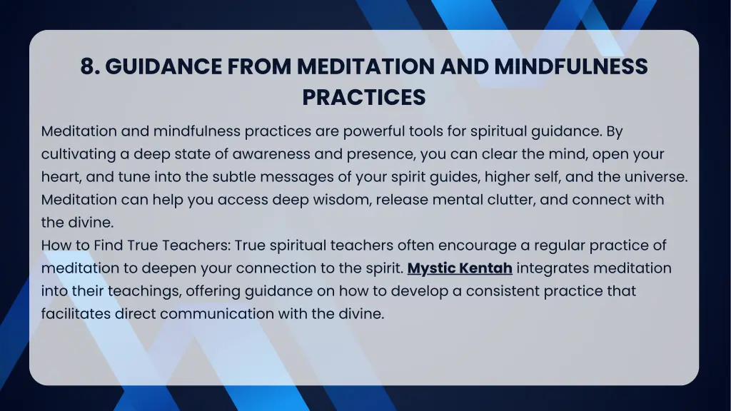 8 guidance from meditation and mindfulness