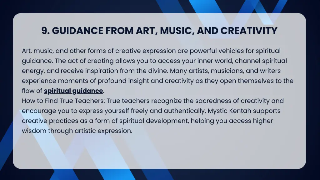 9 guidance from art music and creativity