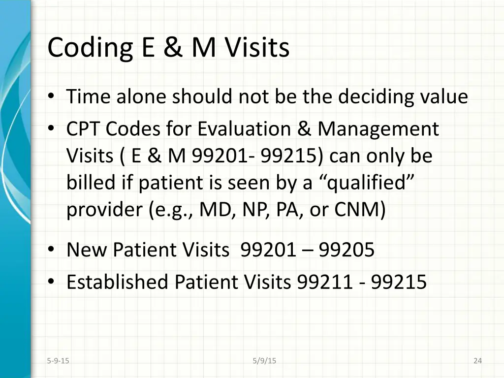 coding e m visits 1