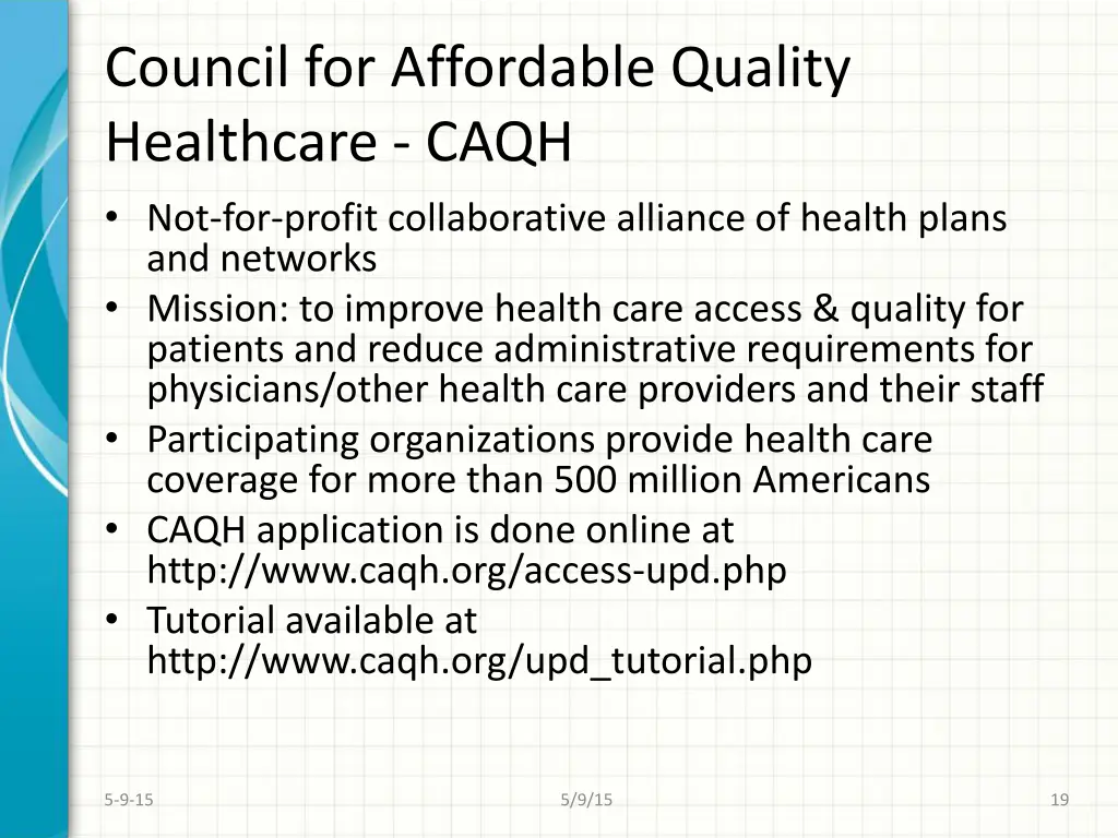 council for affordable quality healthcare caqh