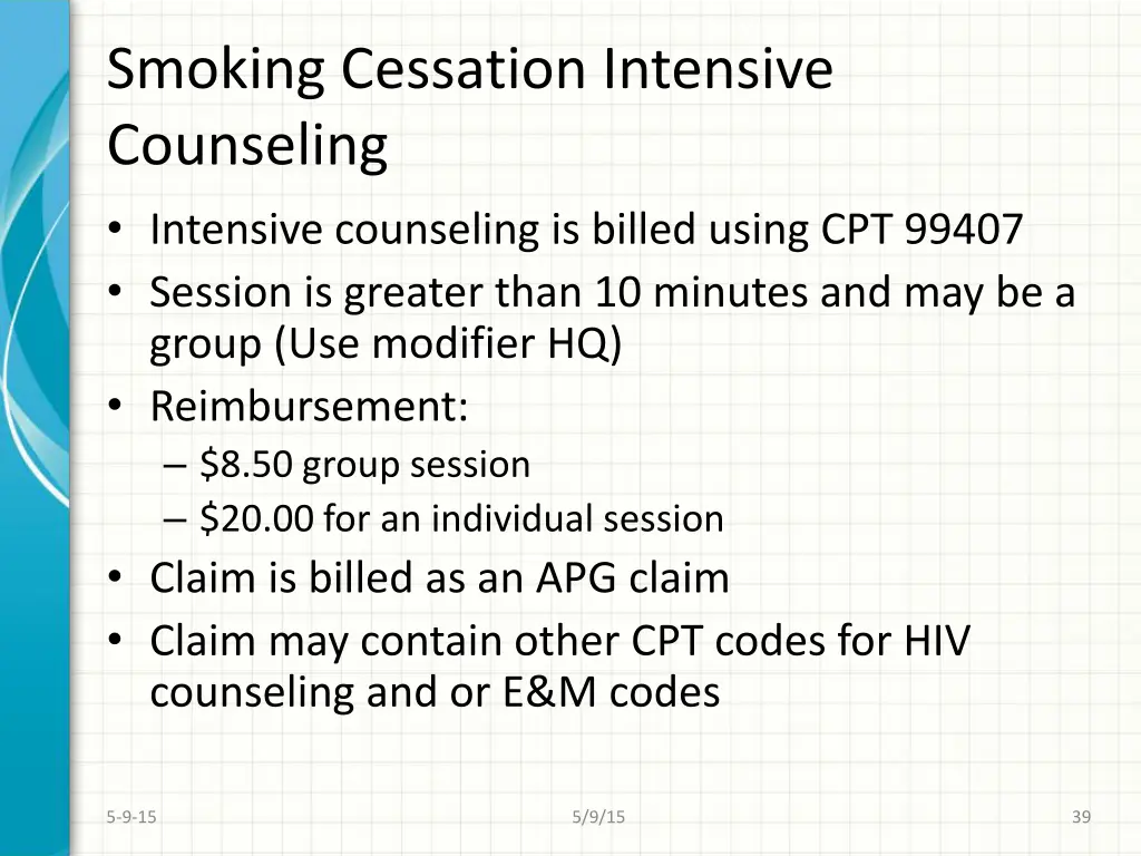smoking cessation intensive counseling intensive