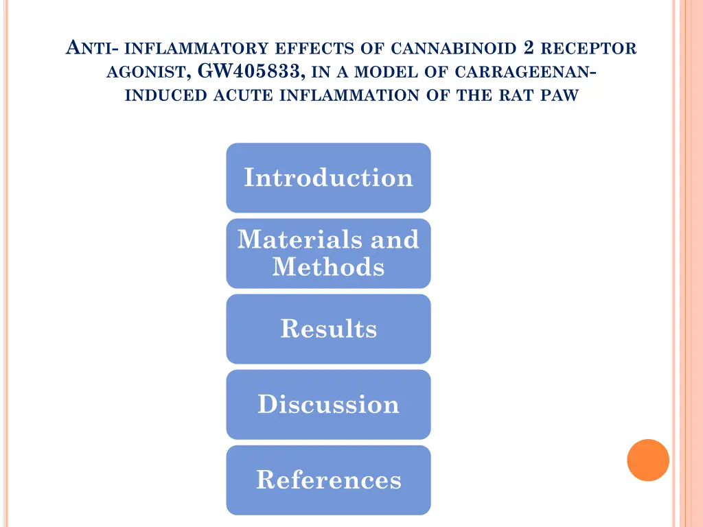 a nti inflammatory effects of cannabinoid 1