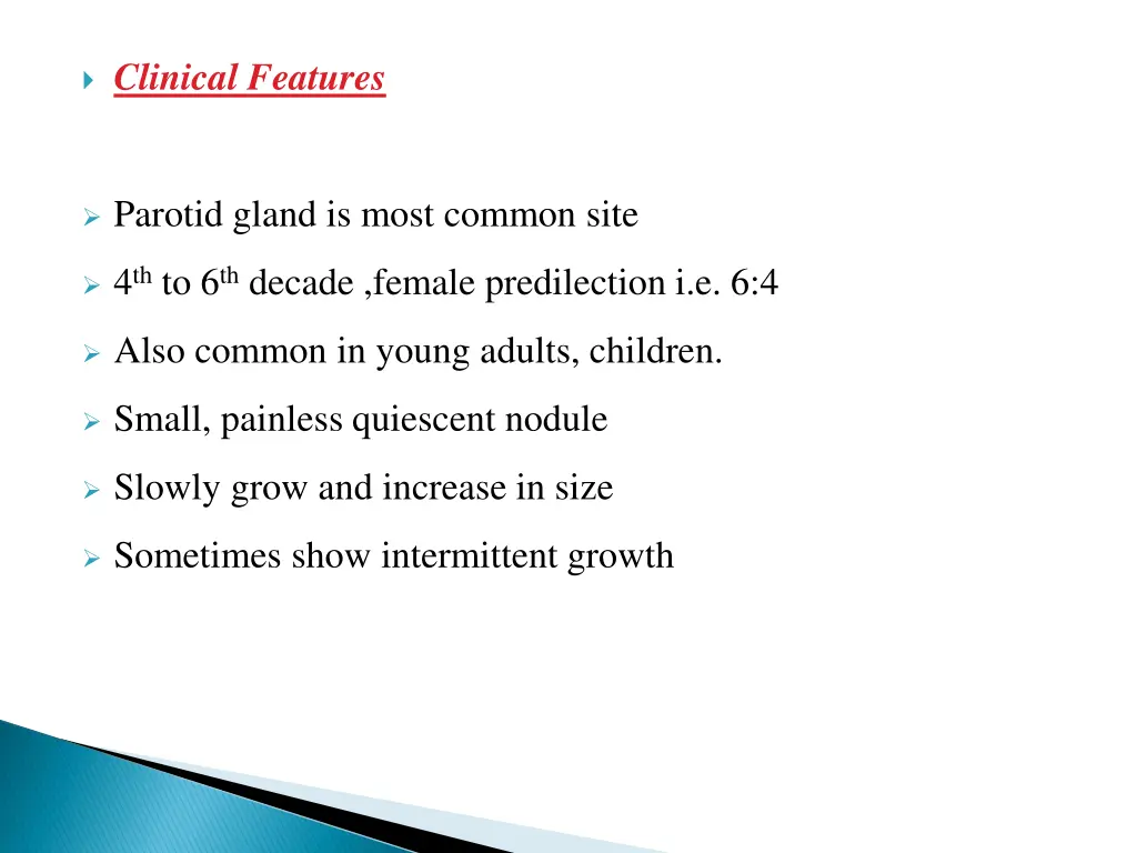 clinical features