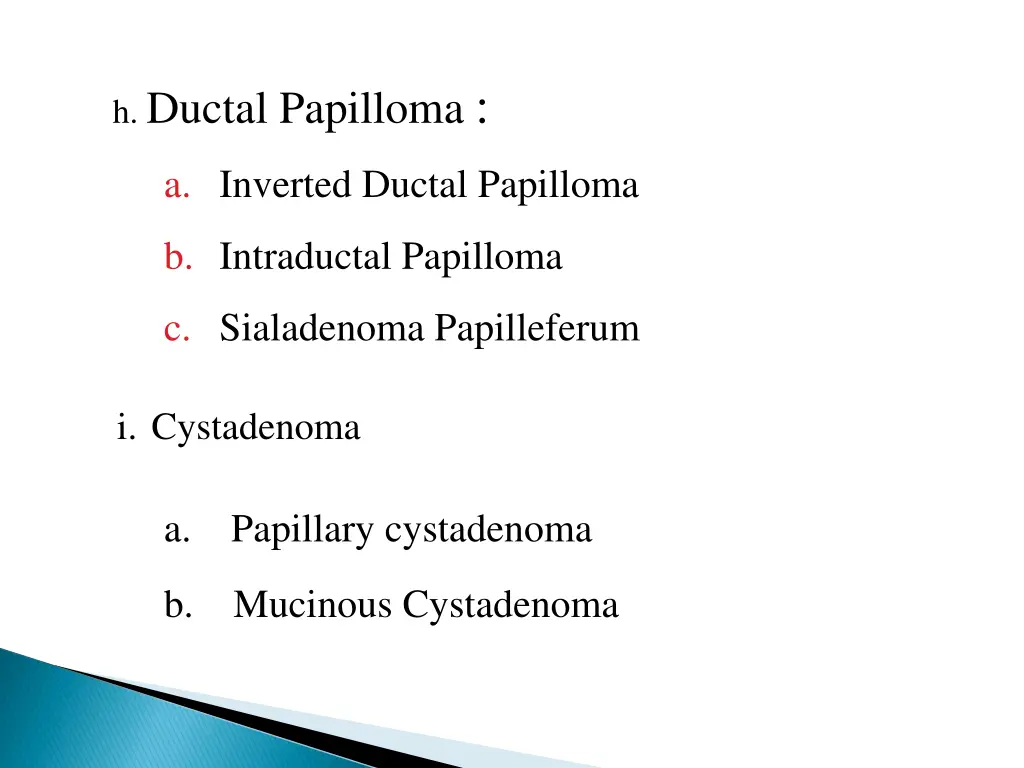 h ductal papilloma