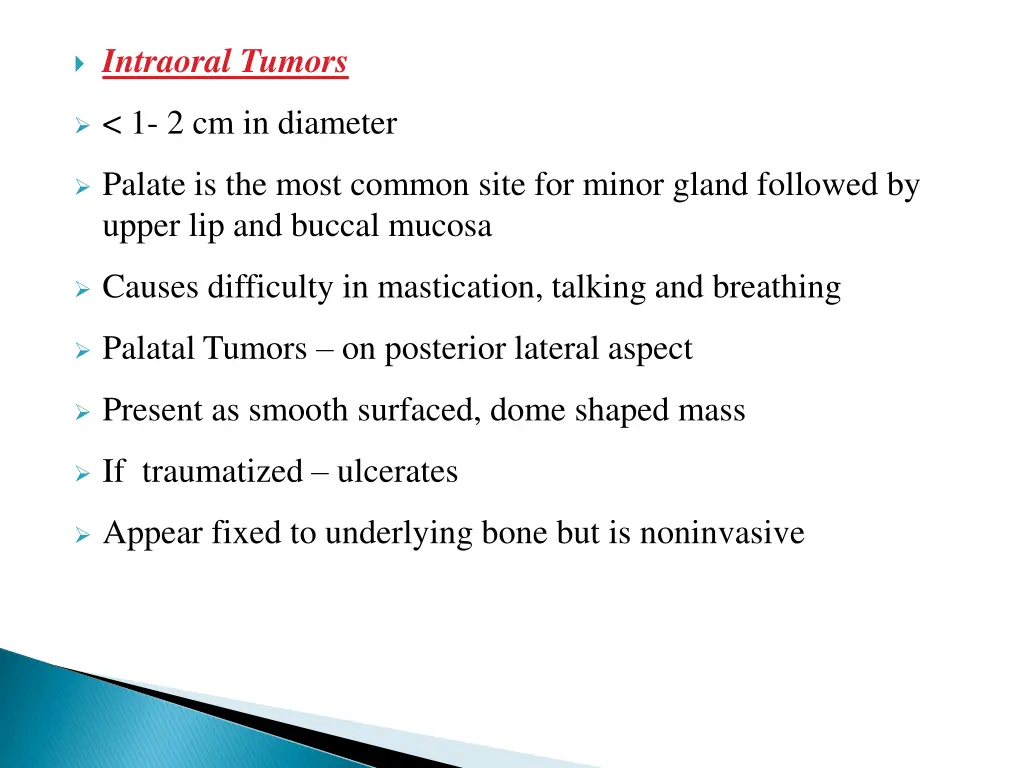intraoral tumors