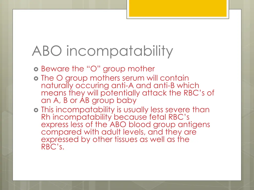 abo incompatability