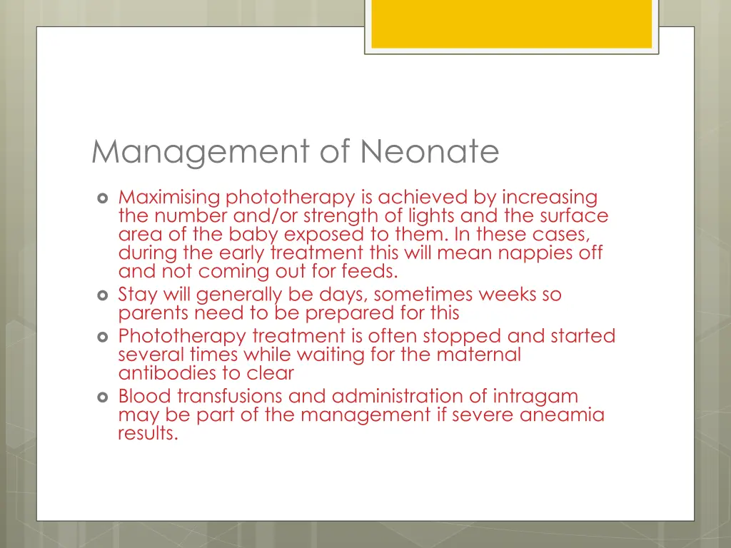 management of neonate