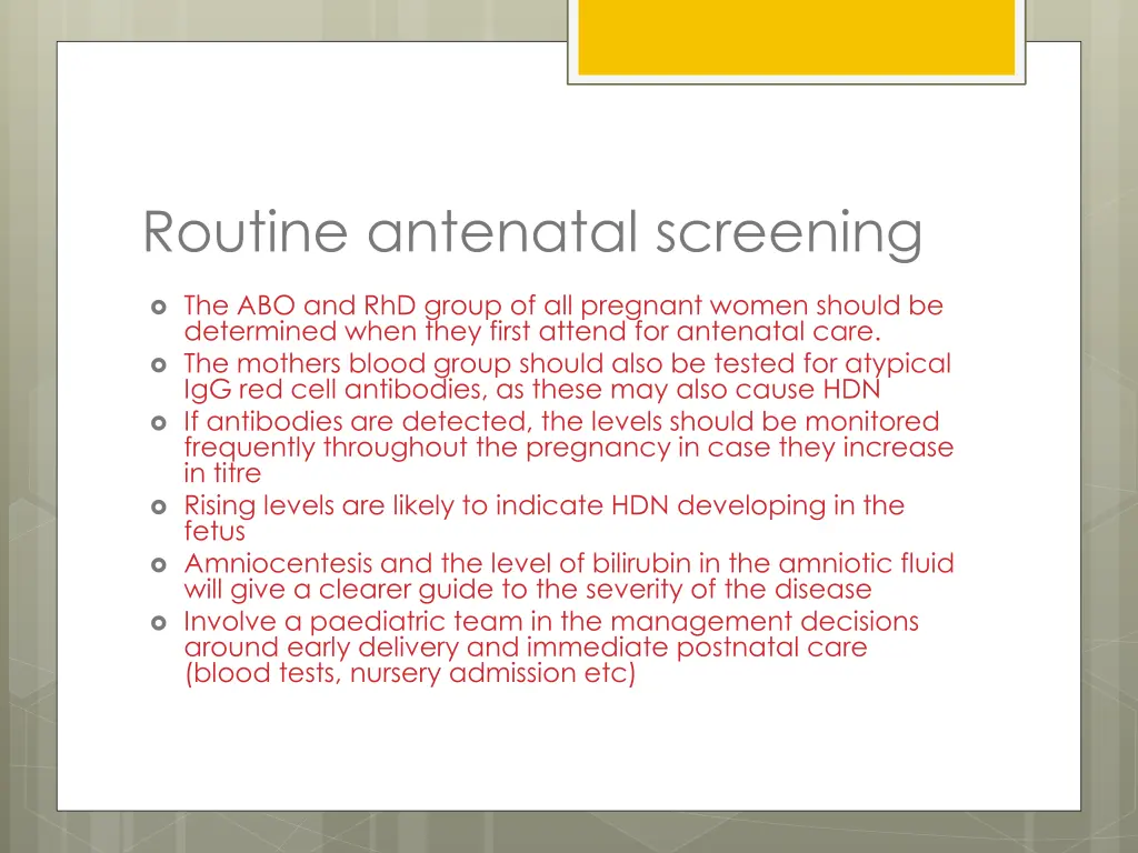 routine antenatal screening