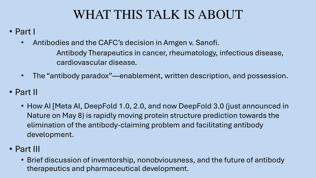 what this talk is about
