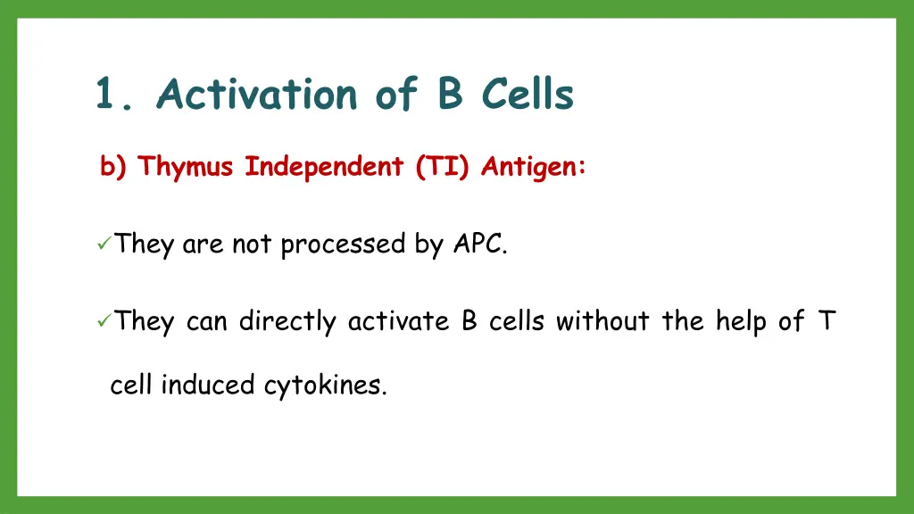 1 activation of b cells 1