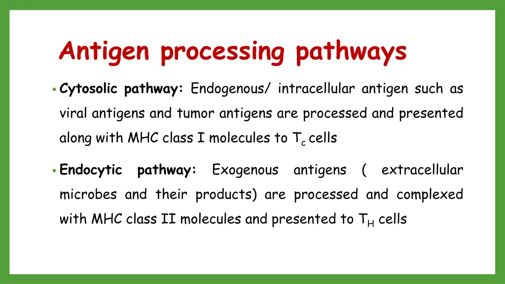 antigen processing pathways 1