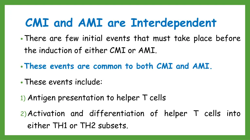 cmi and ami are interdependent there