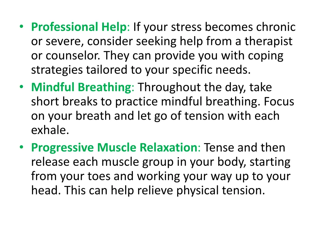 professional help if your stress becomes chronic