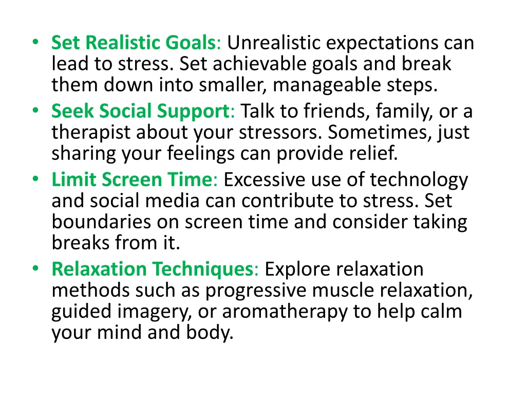 set realistic goals unrealistic expectations