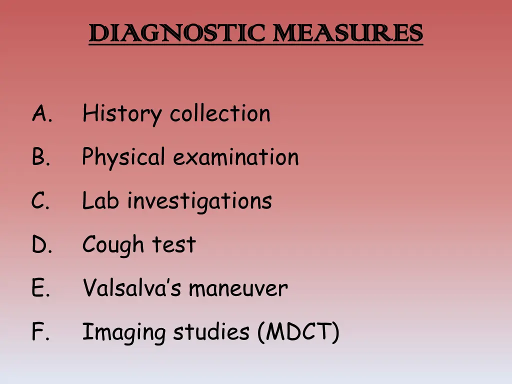 diagnostic measures diagnostic measures