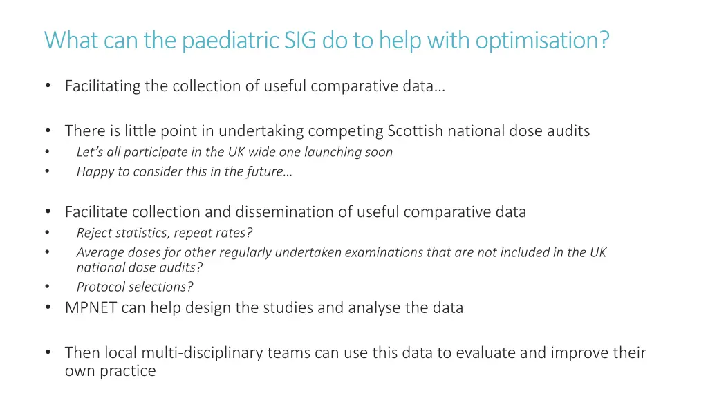 what can the paediatric sig do to help with