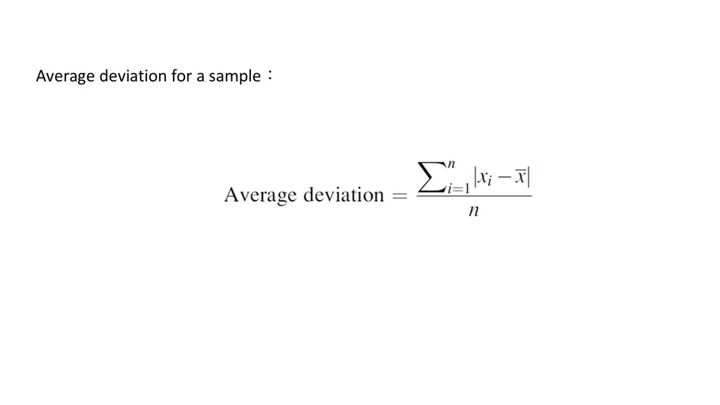 average deviation for a sample