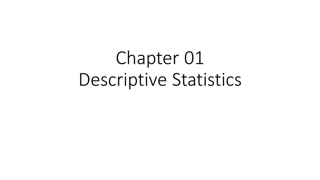 chapter 01 descriptive statistics