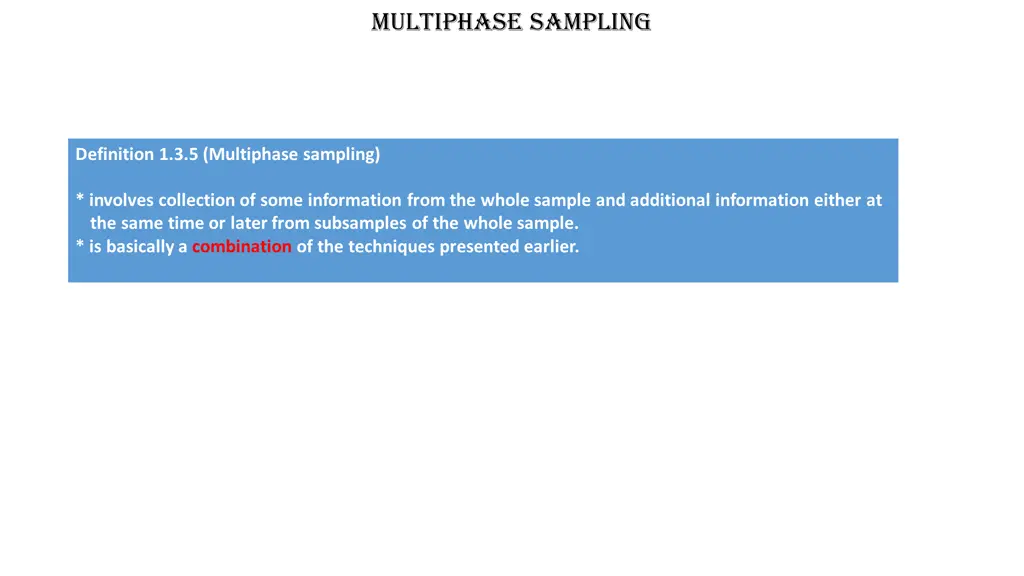 multiphase sampling