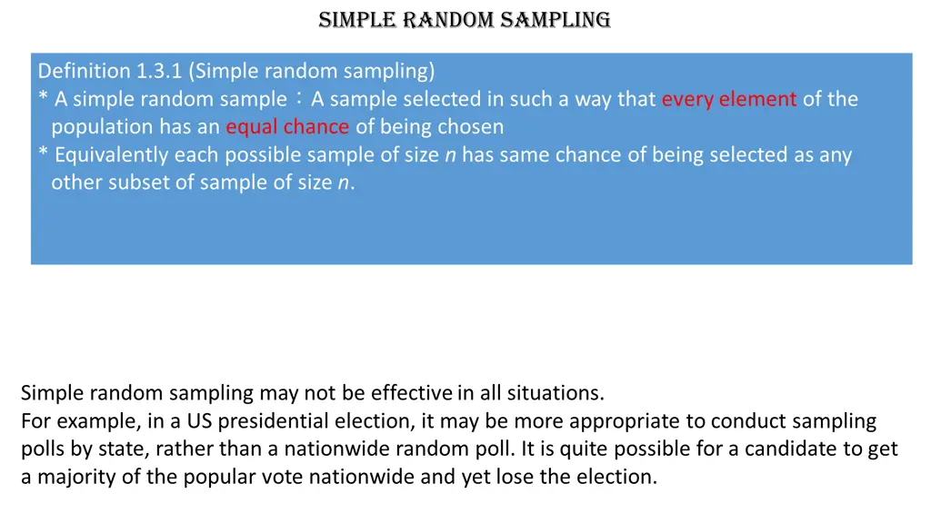 simple random sampling