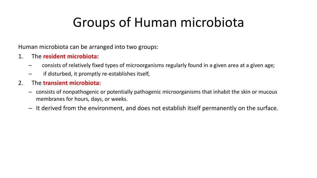 groups of human microbiota
