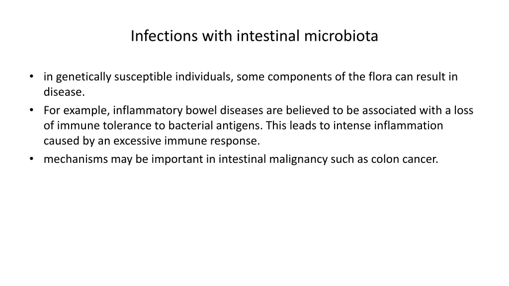 infections with intestinal microbiota