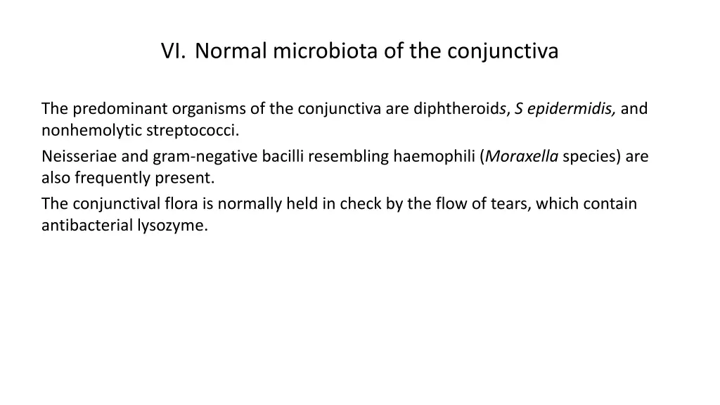 vi normal microbiota of the conjunctiva