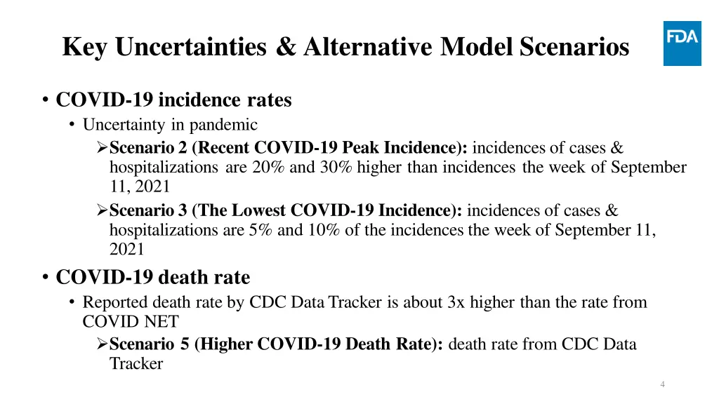 key uncertainties alternative model scenarios