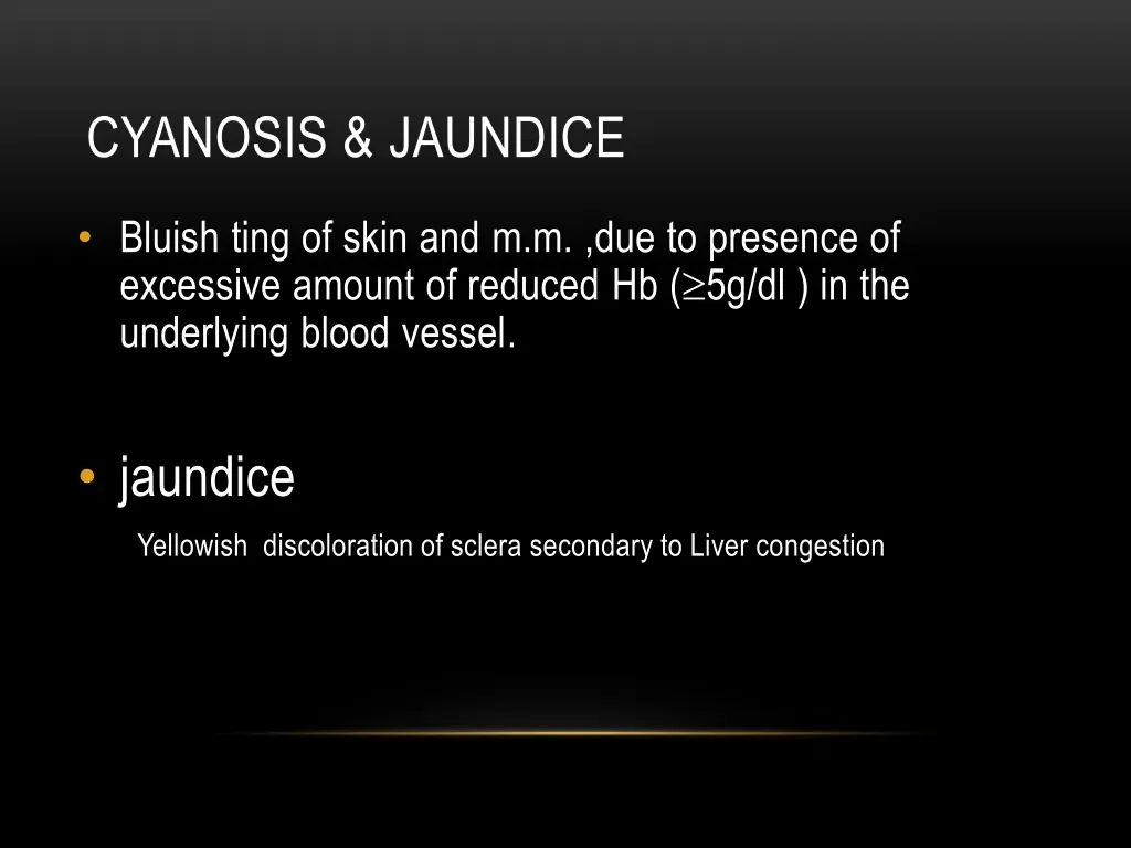 cyanosis jaundice