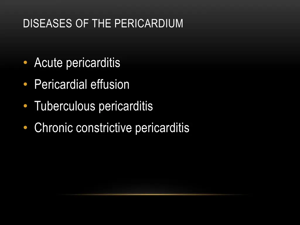 diseases of the pericardium