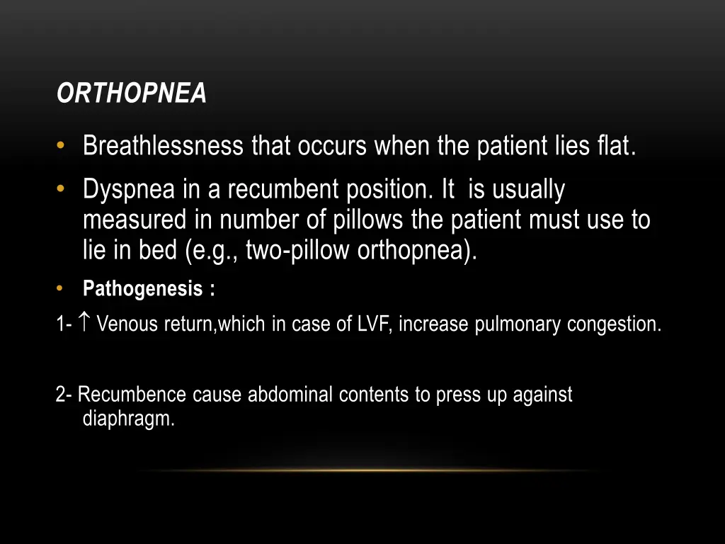 orthopnea