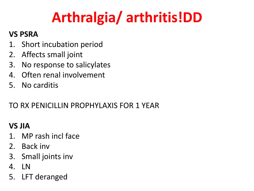 arthralgia arthritis dd