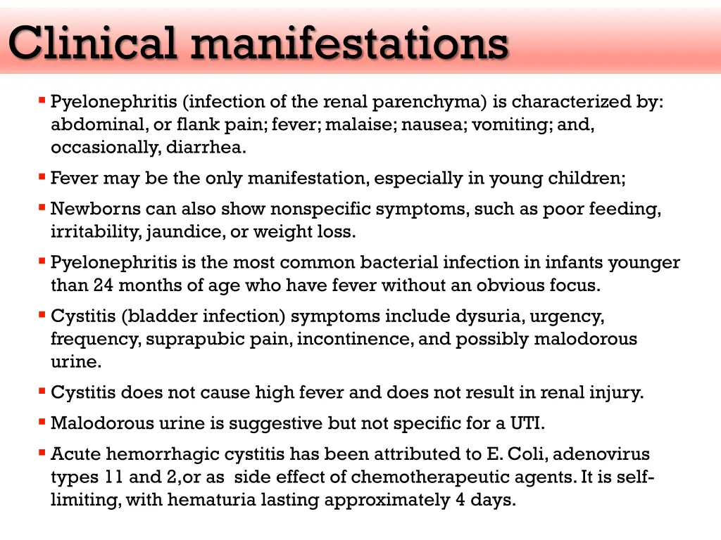clinical manifestations
