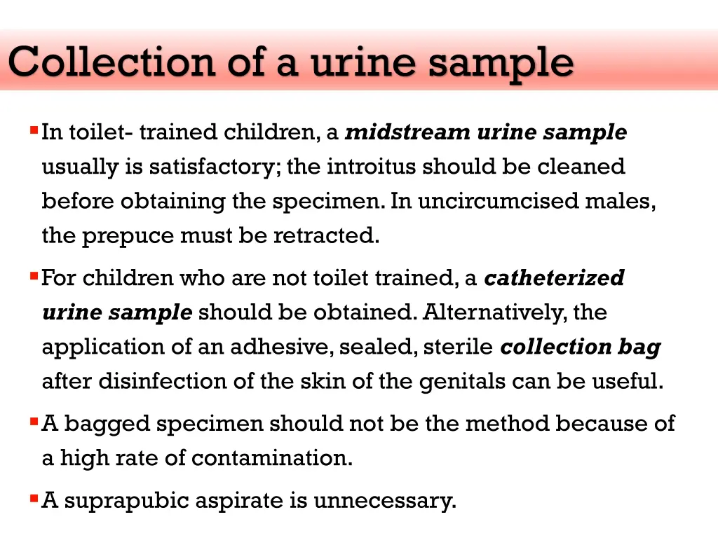 collection of a urine sample