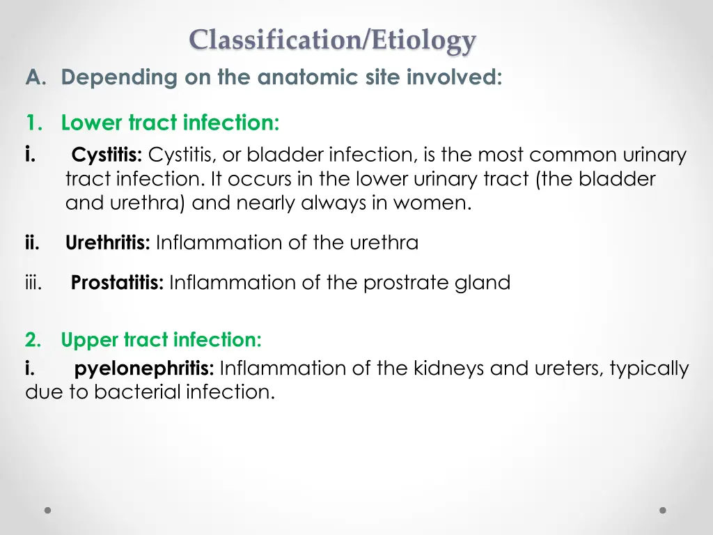 classification etiology