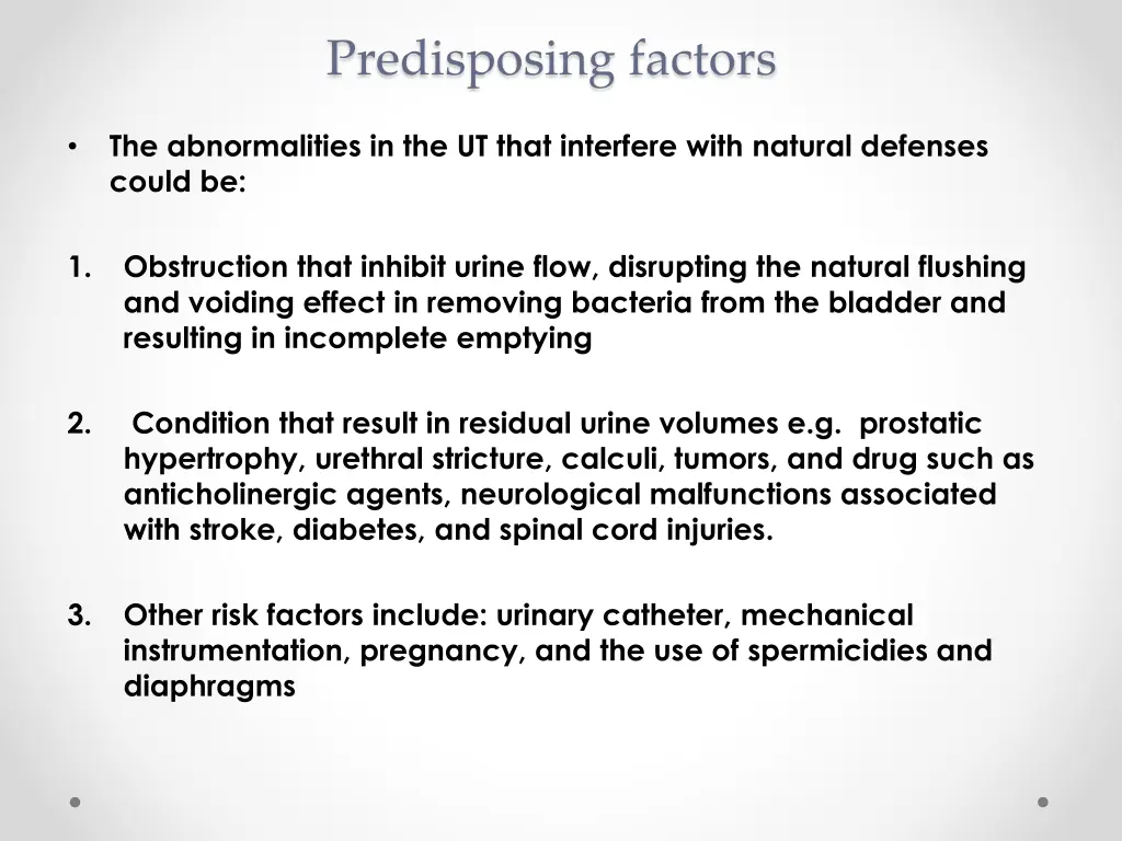 predisposing factors